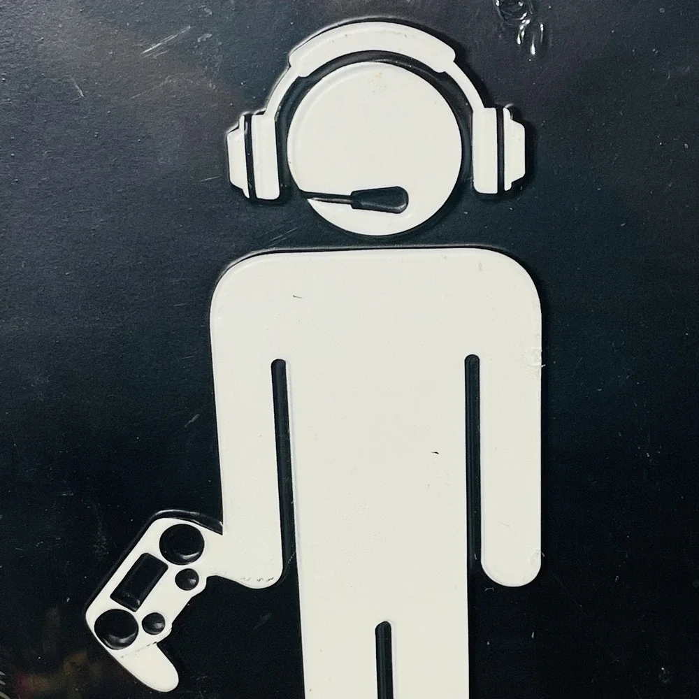 Open Road Gamer Plaque Metal‎ Black White Video Games Teenager